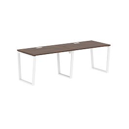 Стол 2-х местный EVWST 2380 Дуб Денвер тёмный/Белый 2326х800х750 EDIS - Фото предпросмотра