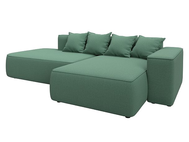 Диван угловой Лига-065 угол правый Рогожка зеленый - Вид 2