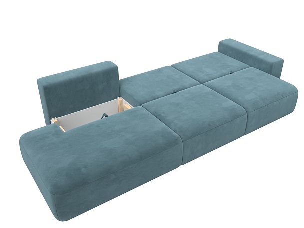 Диван прямой Лига-036 Модерн Лонг подлокотник справа Велюр бирюзовый - Вид 9