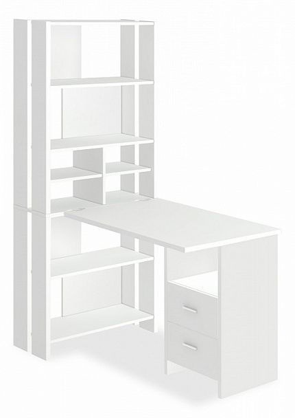 Стол компьютерный Домино Лайт СТЛ-ОВХ+С100Прям Белый - Вид 1