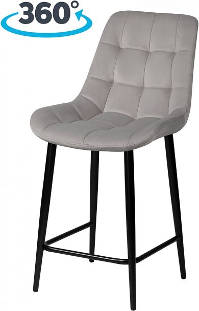 Комплект полубарных поворотных стульев Эйден, Confetti silver/черный, 2 шт. - Вид 1