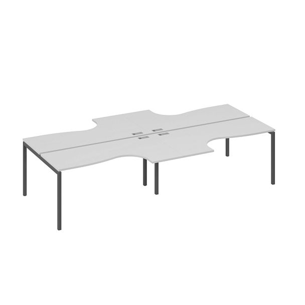 Рабочая станция со столами DUE (4х160) Классика A4 А4 Б2 182-2 БП серый / металлокаркас антрацит - Вид 1