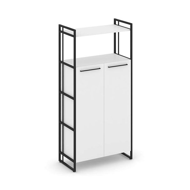 Rift Шкаф 4 ниши широкий RF.SS-43 Белый Бриллиант/Металл Черный 798*396*1648 - Вид 1