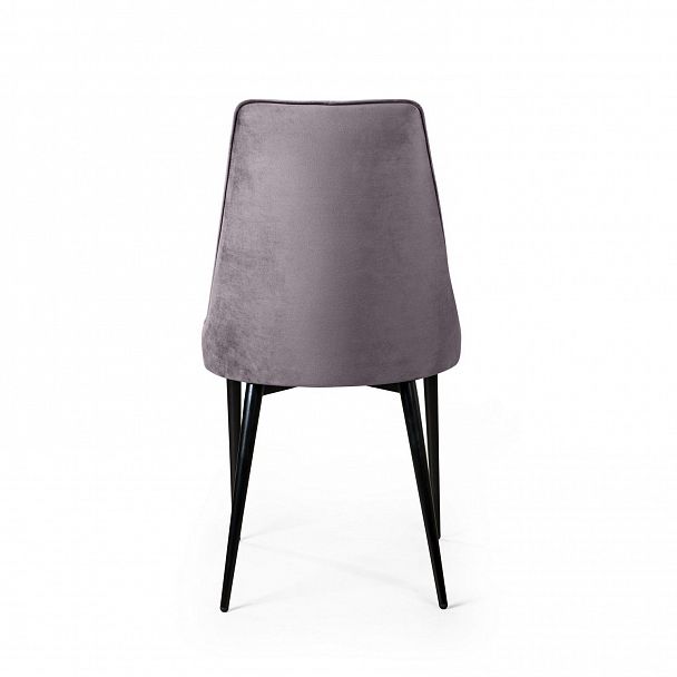 Стул Oliver, бархат светло-серый 26/ чёрный конус - Вид 6