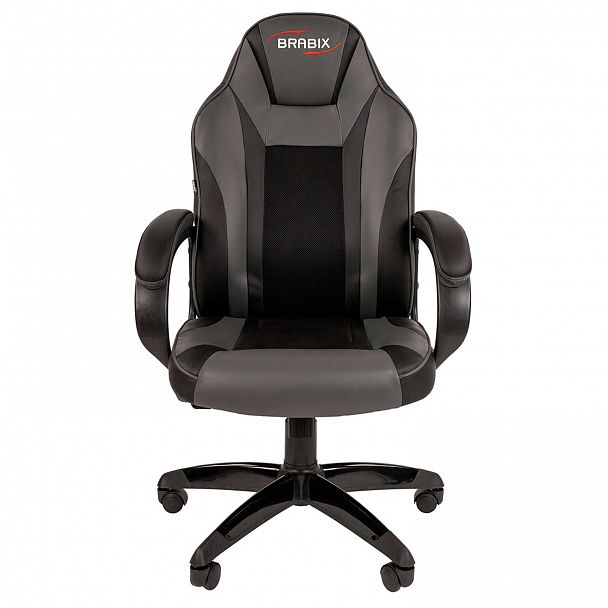 Кресло компьютерное BRABIX "Tanto GM-171", TW/экокожа, черное/серое, 532574, 7083502 - Вид 5