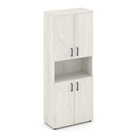 Стайл Проджект Шкаф высокий широкий SN.STS-107 Дуб Наварра/Черный Ручки 796*400*1982 - Фото предпросмотра