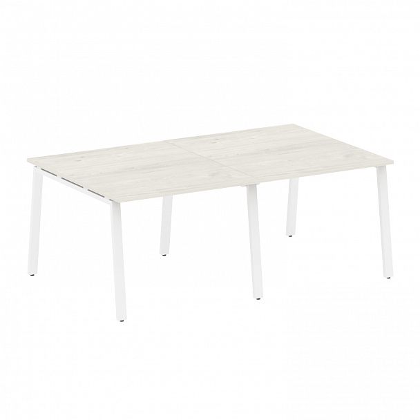 Стол для переговоров "Metal System" БА.ПРГ-2.1 дуб наварра/белый - Вид 1