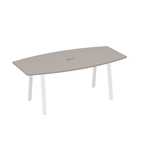 Стол для переговоров 200 на каркасе TRE A4 А4 Б3 113 БП мокко премиум / металлокаркас белый - Вид 1