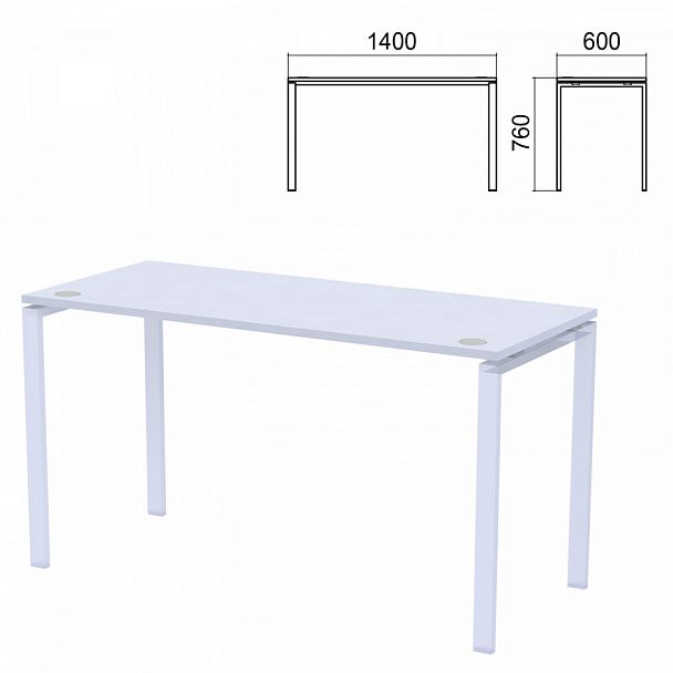 Столешница стола на металлокаркасе "Арго", 1400х600х760 мм, серая - Вид 1