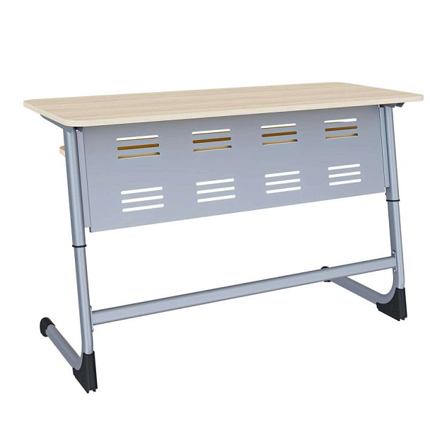 Парта Smart на плоскоовале 2М (столеш. ЛДСП ЗУ, экран ПЭ, полка), гр.5-7 - Вид 1