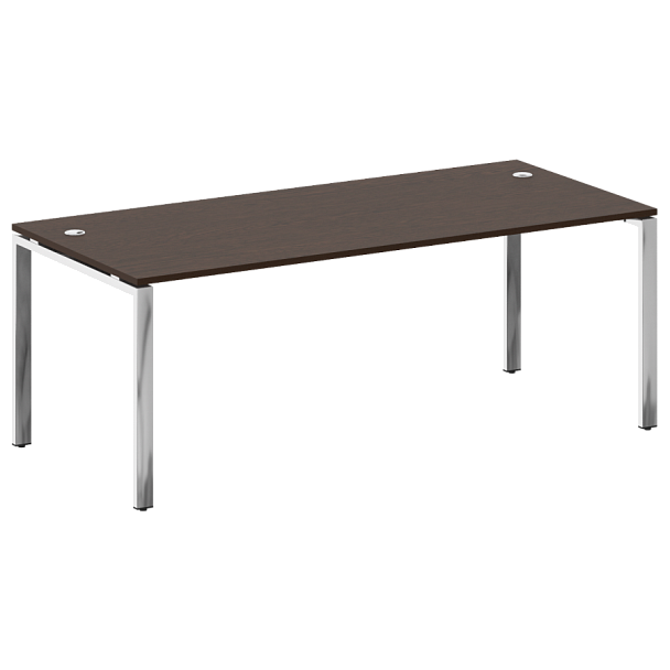 Metal System Direct Стол рабочий руководителя на П-обр. м/к БП.СРР-6.9 Венге/Нерж. сталь 2000*900*750 - Вид 1
