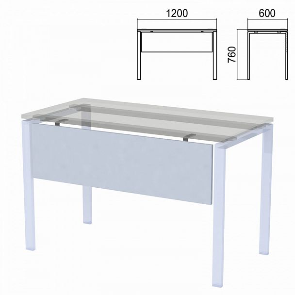 Царга к столам на металлокаркасе "Арго", шириной 1200 мм, серый - Вид 1