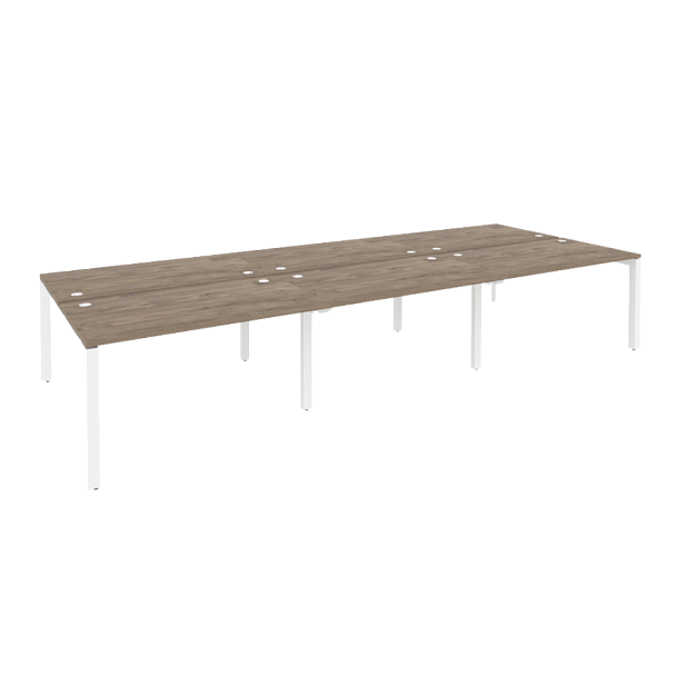 Onix Рабочая станция на П-образном м/к O.MP-D.RS-6.3.8 Тиквуд темный/Белый металл 4140*1635*750 - Вид 1