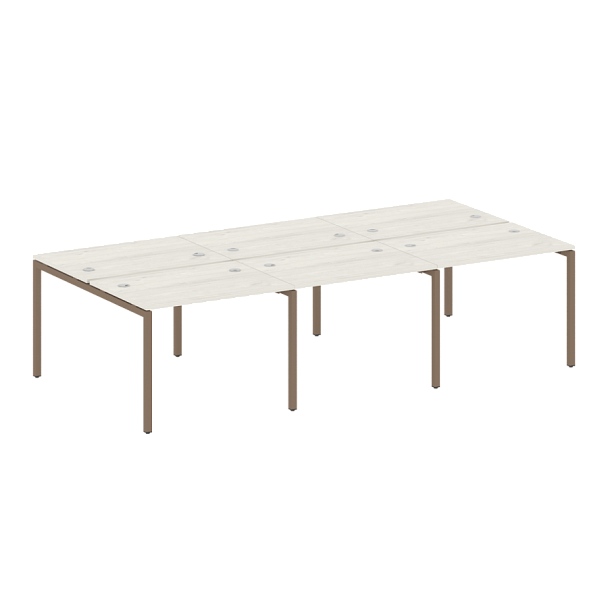 Metal System Quattro Р. ст. на 6 раб. места на П-образном м/к 40БП.СМ-6.1 Дуб наварра/Мокко металл 3000*1475*750 - Вид 1