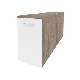 Onix Тумба двойная низкая выдвижная приставная/опорная O.VTPO-2.8 Тиквуд темный/Белый бриллиант 432*1635*750 - Фото предпросмотра