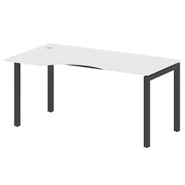 Metal System Quattro Стол криволинейный левый на П-образном м/к 50БП.СА-1 (L) Белый/Антрацит металл 1600*900*750 - Фото предпросмотра