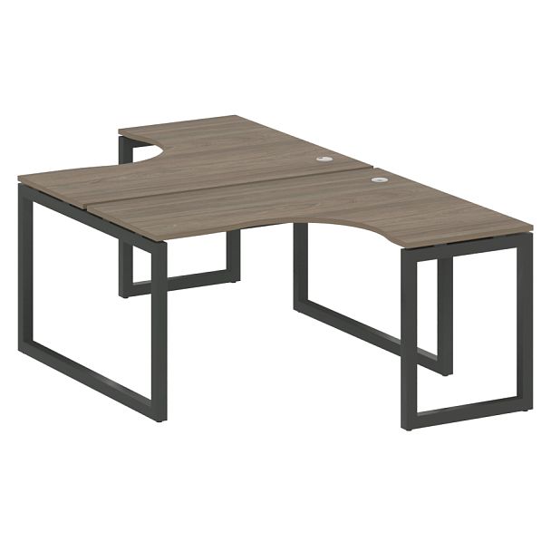 Metal System Quattro Р. ст. криволинейная на О-образном м/к 50БО.РАС-СА-2.3 Вяз/Антрацит металл 1400*2435*750 - Вид 1