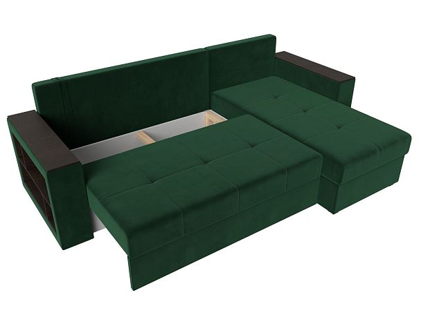 Диван угловой Дубай Лайт угол правый (полностью велюр зеленый) - Вид 8