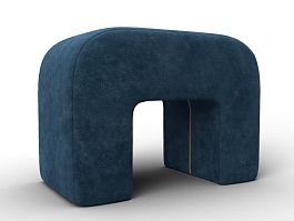 Пуф 008 Велюр синий - Фото предпросмотра