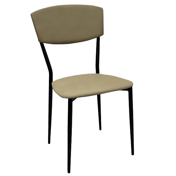 Стул для столовых, кафе, дома РС23, черный каркас, экокожа серо-бежевая - Вид 2