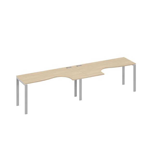 Рабочая станция столы Классика каркас UNO (2х160) A4 А4 Б1 035-2 БП дуб скандинавский / металлокаркас серый - Вид 1