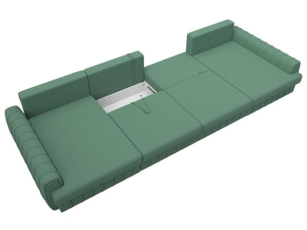 Диван П-образный Лига-057 НПБ Лонг Рогожка зеленый - Вид 8