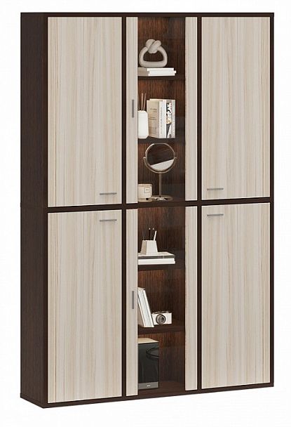 Шкаф-витрина Домино СУ(ш3в2)+4ФГ+2ФС Венге/Карамель - Вид 2