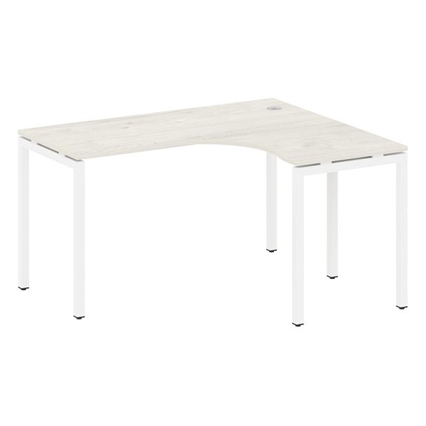 Metal System Quattro Стол криволинейный правый на П-образном м/к 40БП.СА-3 (R) Дуб наварра/Белый металл 1400*1200*750 - Вид 1