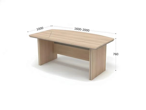БЕРЛИН / BERLIN Стол руководителя прямой составной 1800х1000х760 Акация/Серый - Вид 2