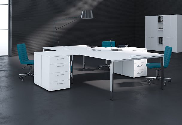 Стол 2-х местный XGWST 1214.1 Белый/Нержавеющая сталь 1200х1406х750 XTEN GLOSS - Вид 6