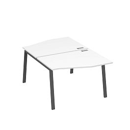 Рабочая станция со столами Техно на металлокаркасе TRE (2х120) A4 А4 Б3 189  БП белый премиум / металлокаркас антрацит - Фото предпросмотра