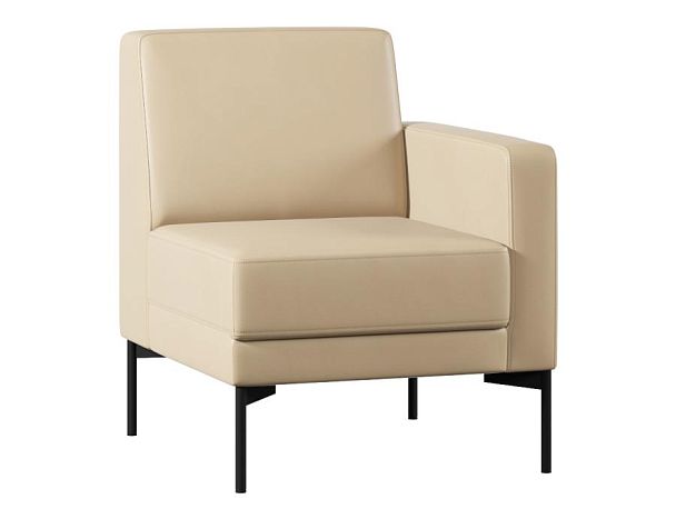 Модуль Everprof Gamma с подлокотником одноместный левый Экокожа Бежевый - Вид 1