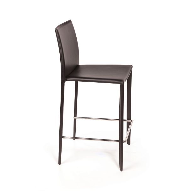 Стул полубарный Rolf, кожа черный - Вид 7