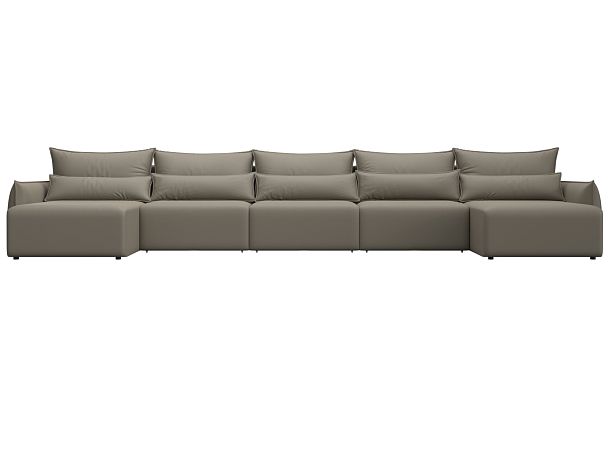 Диван П-образный Лига-051 НПБ МегаЛонг Экокожа бежевый - Вид 2