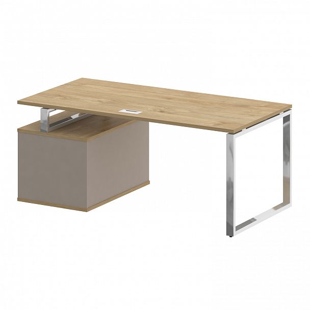 Стол с опорной тумбой "Shift" SK.SRT-180 тиквуд светлый/капучино - Вид 4