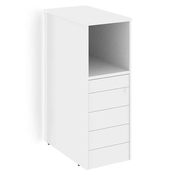 Onix Тумба с подсветкой 5 ящиков TIP-ON завершающая, левая O.R-TV-5 TIP.S (L) Белый бриллиант 436*767*1185 - Вид 1