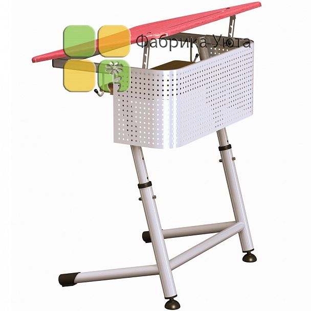 Парта "Премьера 1Р" с перф. экр., полочкой, угл. накл. стол., рег. (3-7 гр) - Вид 3