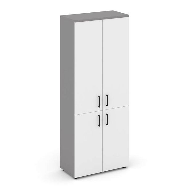 Стайл Проджект Шкаф высокий широкий (2 низких фасада ЛДСП + 2 средних фасада ЛДСП) SN.STS-104 Серый - Вид 1