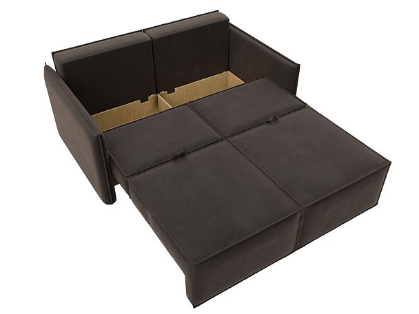 Диван прямой Либерти мини Велюр коричневый - Вид 8