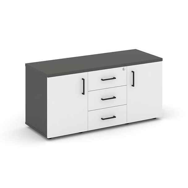 Стайл Проджект Тумба для оргтехники/сервисная SN.TS-002 Антрацит/Антрацит/Белый/Черный Ручки 1206*46 - Вид 1