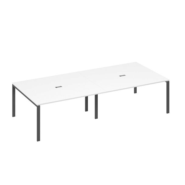 Стол 320x144 опоры UNO в переговорную A4 А4 Б1 136-2 БП белый премиум / металлокаркас антрацит - Вид 1