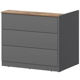 Модуль завершающий высокий левый СМР-21.12 Графит/Таксония 1225x880x1155 Ресепшен Смарт - Фото предпросмотра