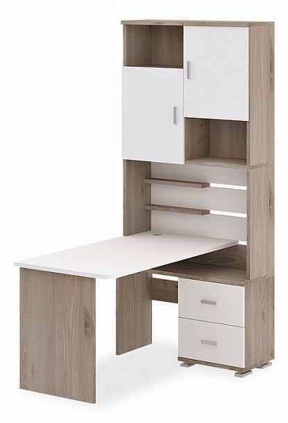 Стол компьютерный Домино СР-720/140 Белый/Нельсон правый - Вид 1