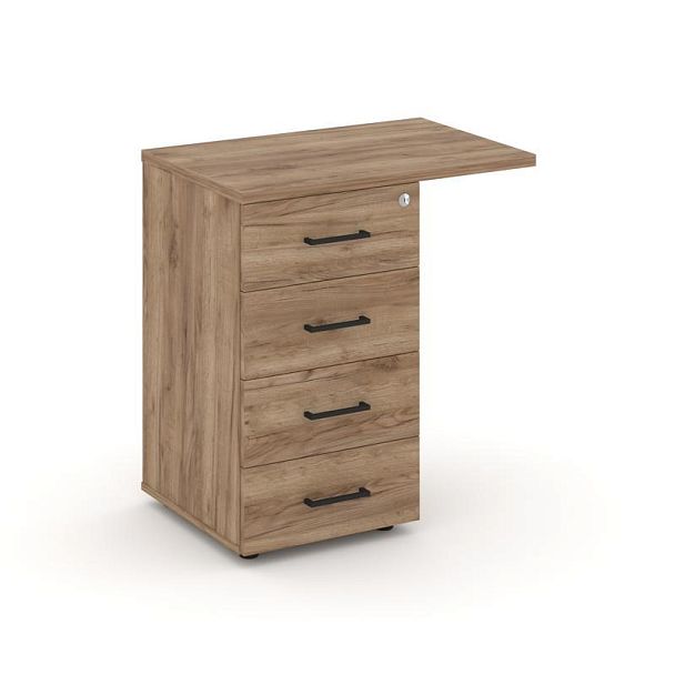 Стайл Проджект Тумба приставная SN.TPP-002 Дуб Табак/Черный Ручки 416/700*460*750 - Вид 1