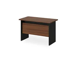 БЕРЛИН / BERLIN Стол прямой с вогнутой столешницей 650 мм 800х650х740 Орех Вармия/Черный - Фото предпросмотра