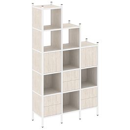 Loft Прямой стеллаж наборный VR.L-22 Денвер светлый/Белый металл 1278*446*2280 - Фото предпросмотра