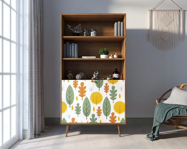 Стеллаж с дверками Berber принт 30 арт BB26/Print_30 - Вид 4