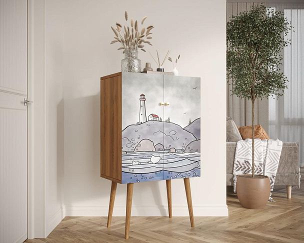 Комод на высоких ножках Berber арт BB09/Print_51 - Вид 3