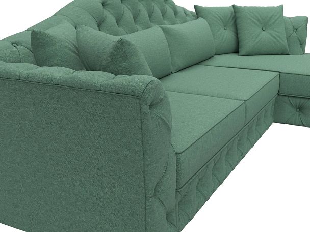 Диван угловой Артис правый угол Рогожка зеленый - Вид 4