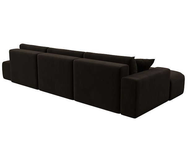 Диван угловой Лига-036 Модерн Лонг левый угол Микровельвет коричневый - Вид 6